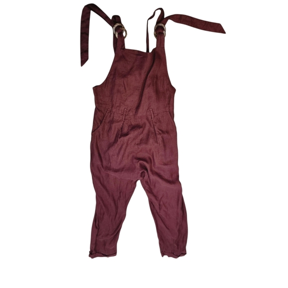 Free People Linen Jumpsuit Utility One Piece Overalls - Picture 5 of 14
